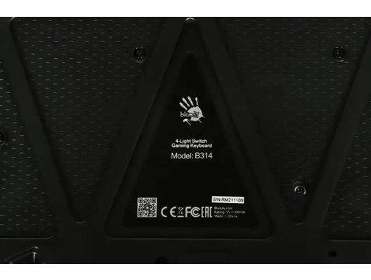 Клавиатура проводная игровая A4Tech Bloody B314 черный (подставка для запястий)